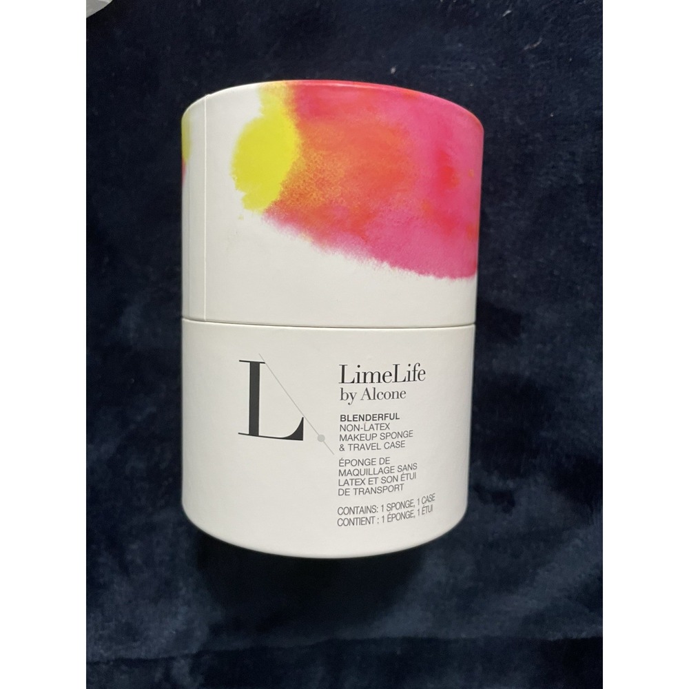 LimeLife by Alcone Blenderful Teardrop Makeup Sponge Yellow w/ Black Case NIB